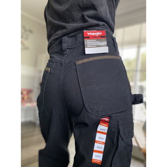 WRANGLER RIGGS WORKWEAR RANGER RELAX FIT CARGO PANT 32x34 Black NEW W/Tags - Picture 7 of 14